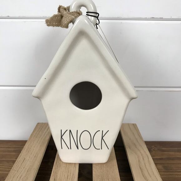 Rae Dunn Knock Slanted Roof Birdhouse NEW - Picture 2 of 6